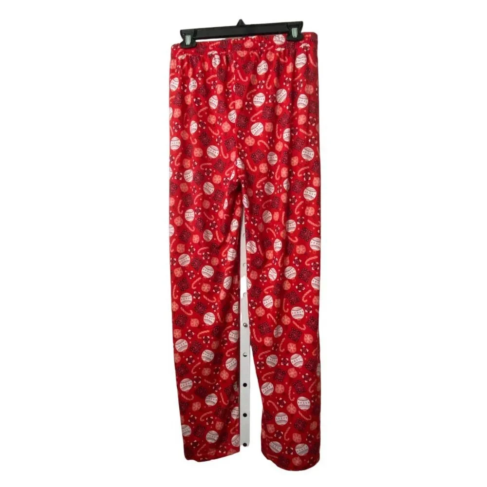 New Ink+Ivy red Christmas‎ ornament Pajama top and bottoms set Sz M